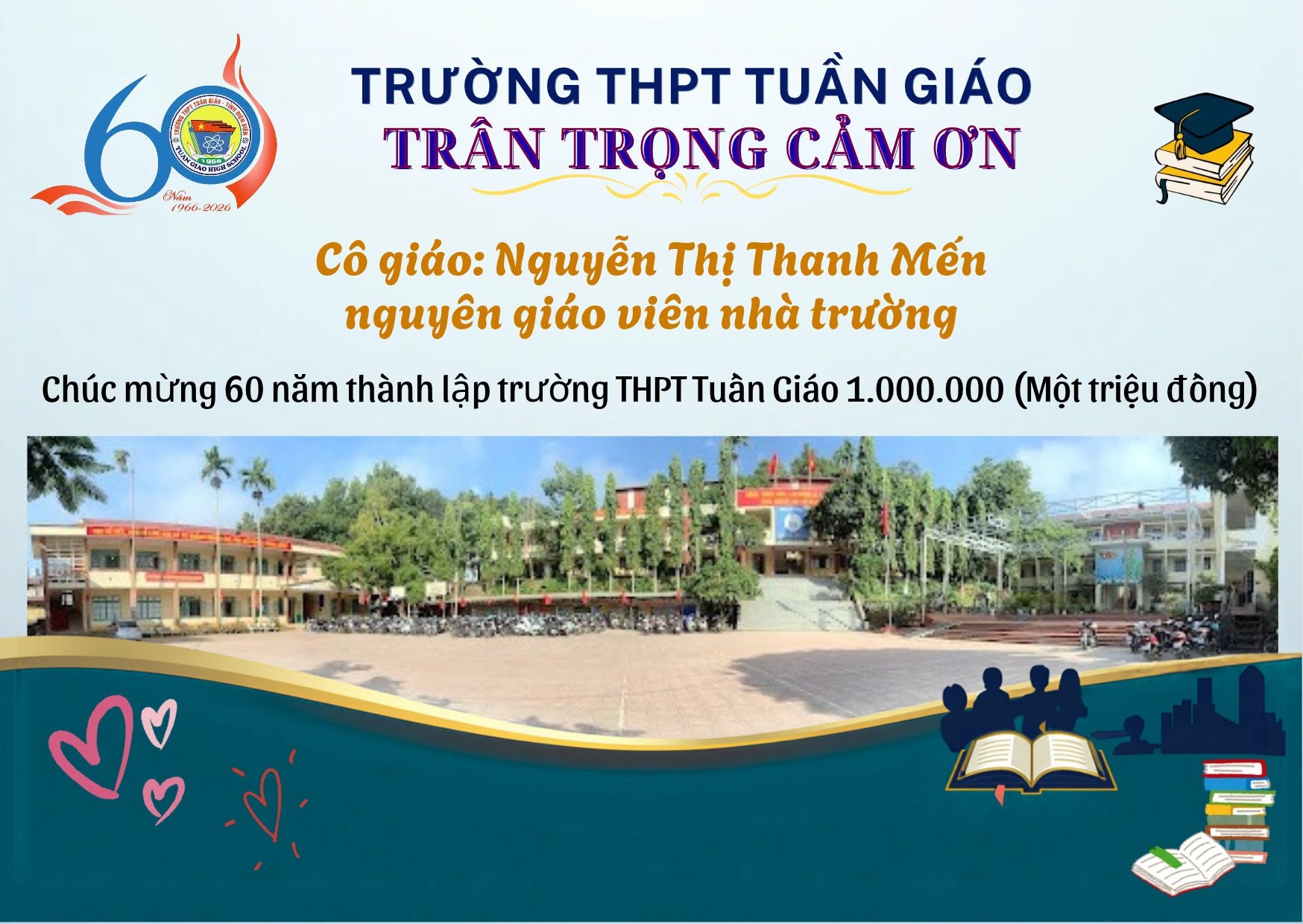 Thư cảm ơn - ủng hộ nhà trường nhân dịp kỷ niệm 60 năm thành lập trường (2)