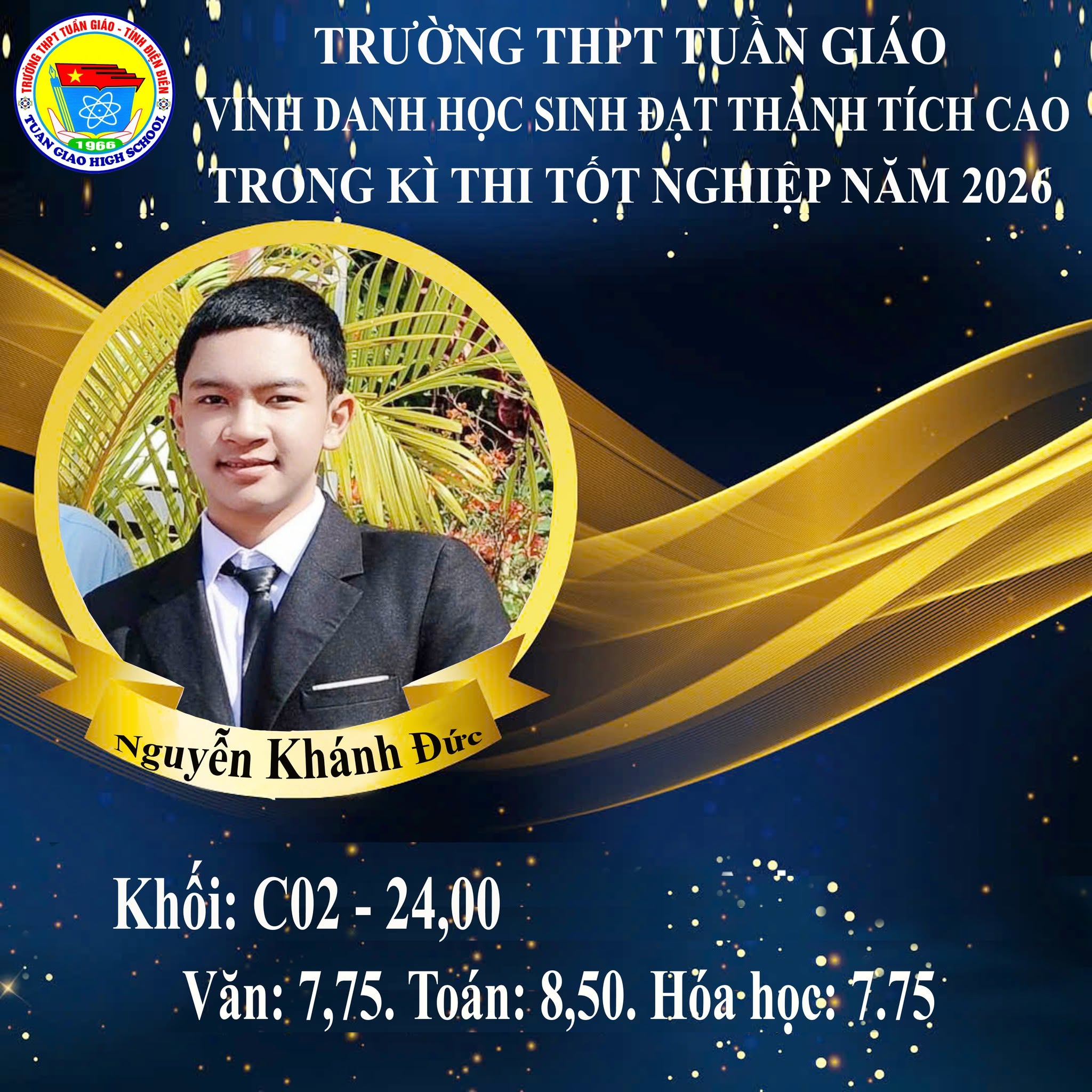 Vinh danh các em học sinh đạt thành tích cao trong kỳ thi Tốt nghiệp THPT năm 2026.